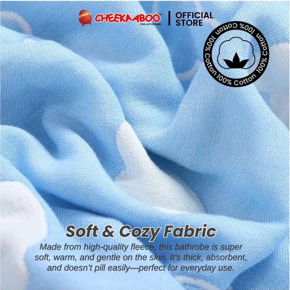 Premium Cotton Hooded Bathrobe for Toddler & Kids