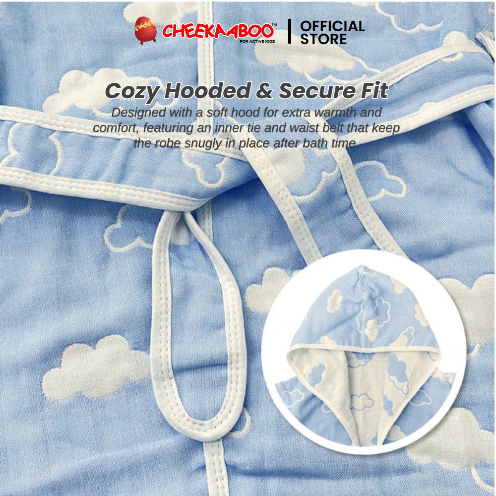 Premium Cotton Hooded Bathrobe for Toddler & Kids