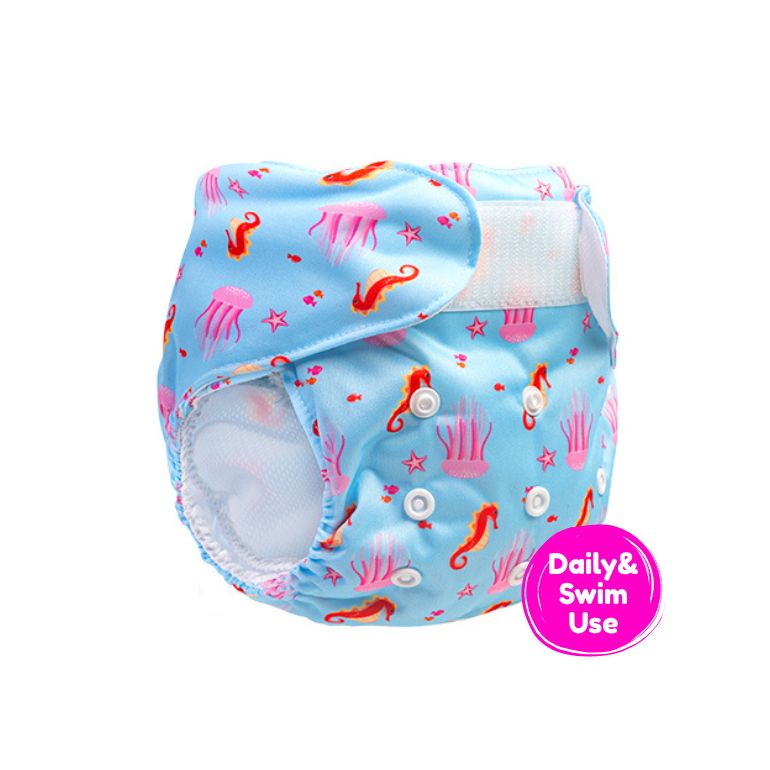 Baby Reusable Swim Diaper - Jellyfish - Free Size