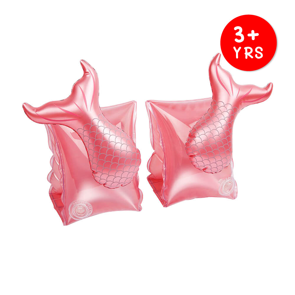 Children Inflatable Arm Floaties and Rings - Pink Mermaid ( 3 Years Old & Above )