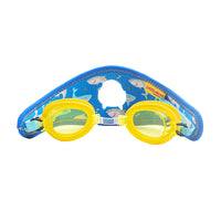 Adjustable Toddler Booggles with Neoprene Head Strap Blue Shark
