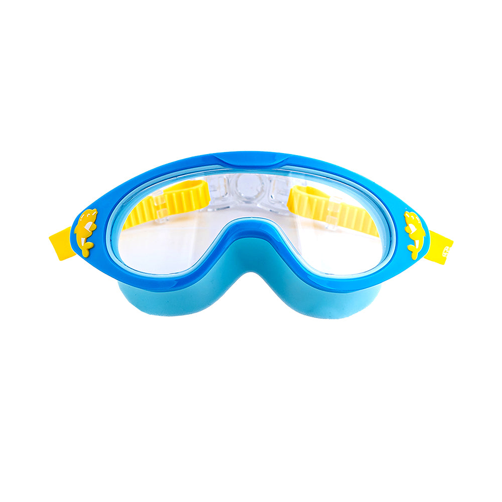 Wide Frame Swimming Goggles With Buckle - Blue Dolphin