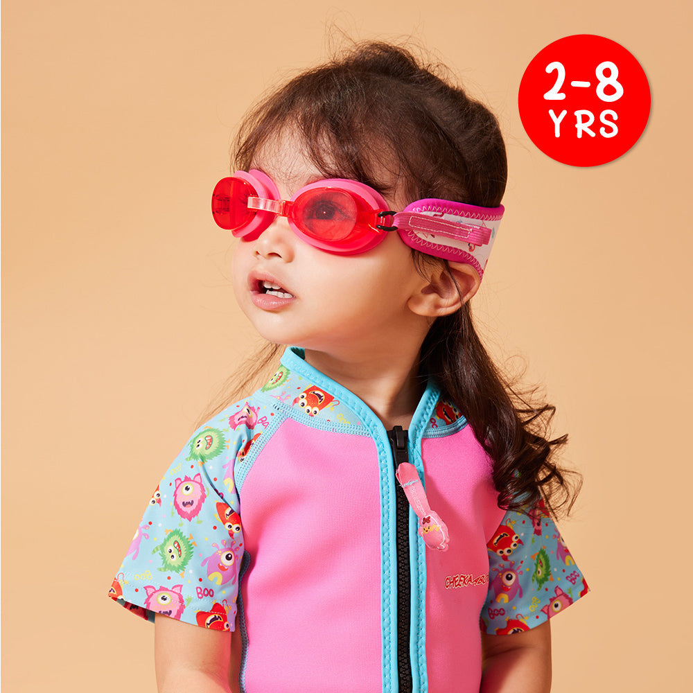 Toddler Booggles with Neoprene Head Strap Pink Flamingo