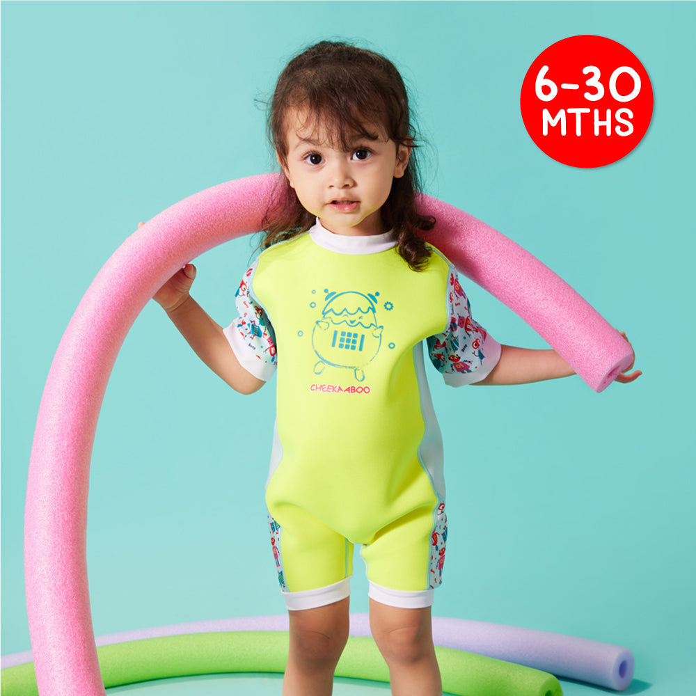 Chittybabes Baby Thermal Swimsuit UPF50+ Green Robot