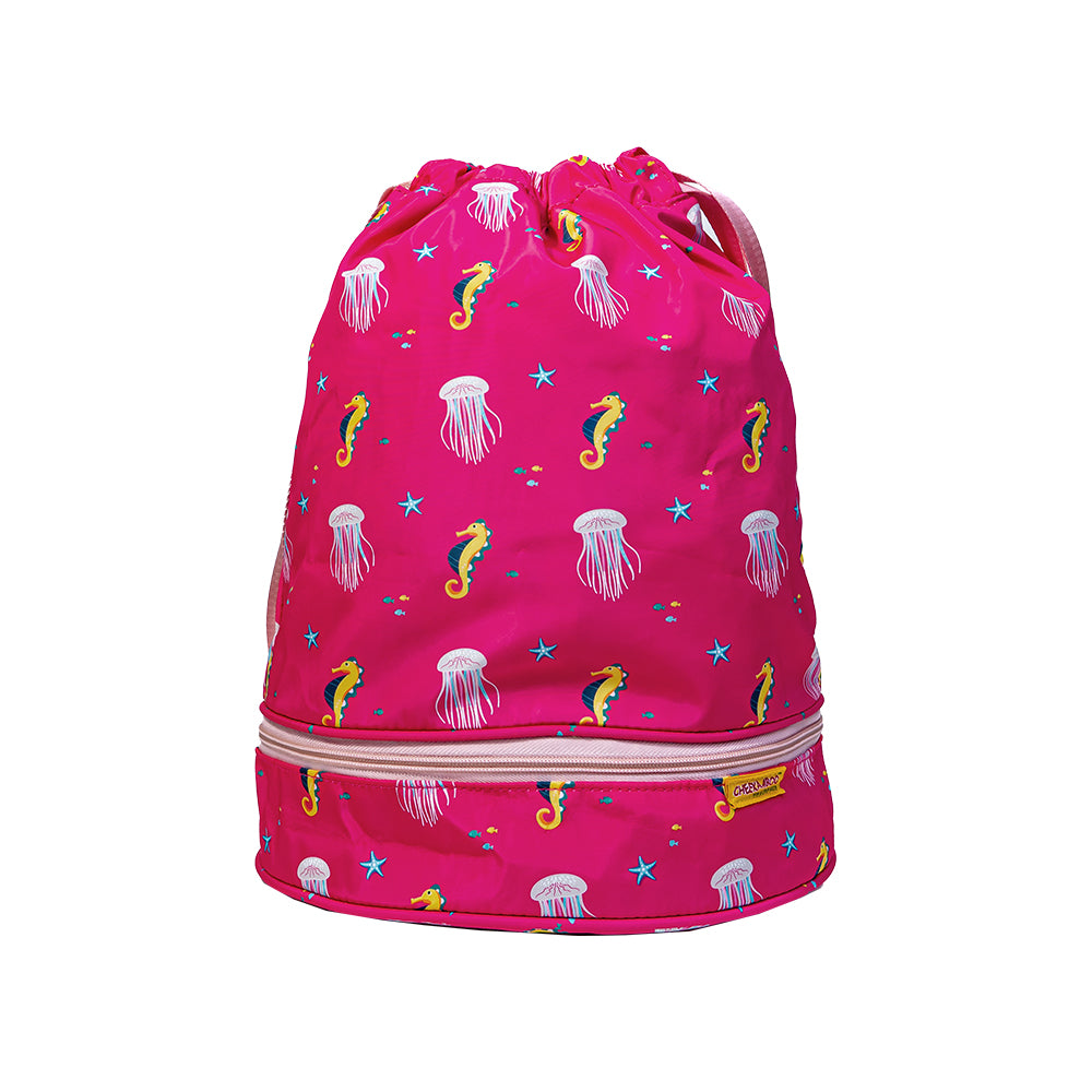 Toddler Lightweight Under The Sea Drawstring Bag - Pink Jellyfish