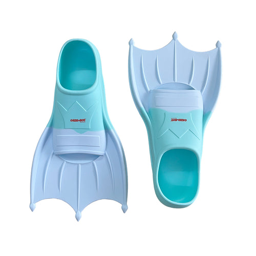 Silicone Swim Fins Blue Mint Green