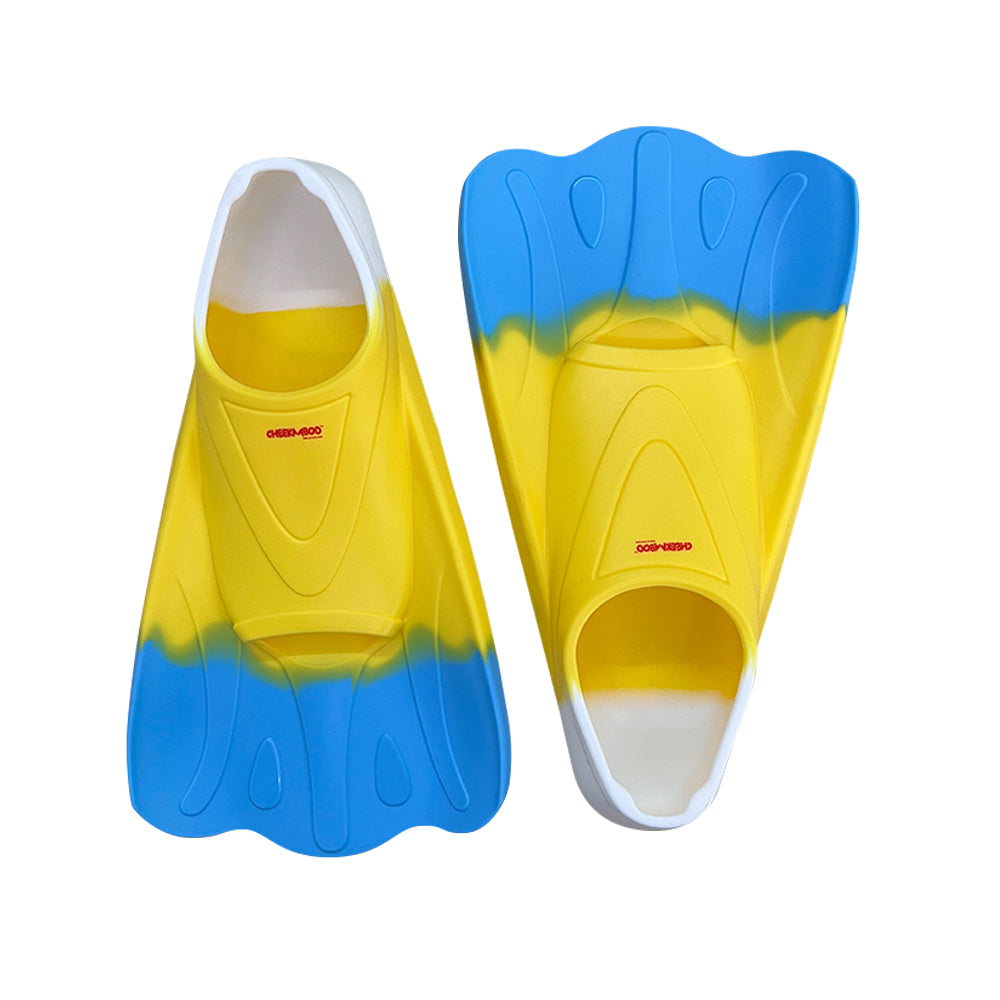 Kids Silicone Swim Fins - Blue Yellow