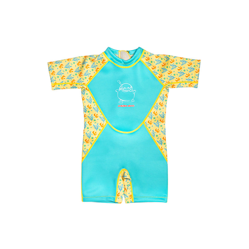 Kiddies Toddler Thermal Swimsuit UPF50+ Green Coral_2mm Neoprene Swimsuit