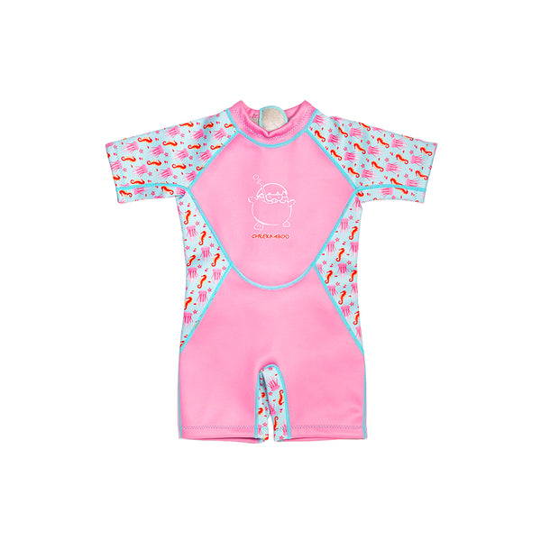 Kiddies Toddler Thermal Swimsuit UPF50+ Pink Jellyfish
