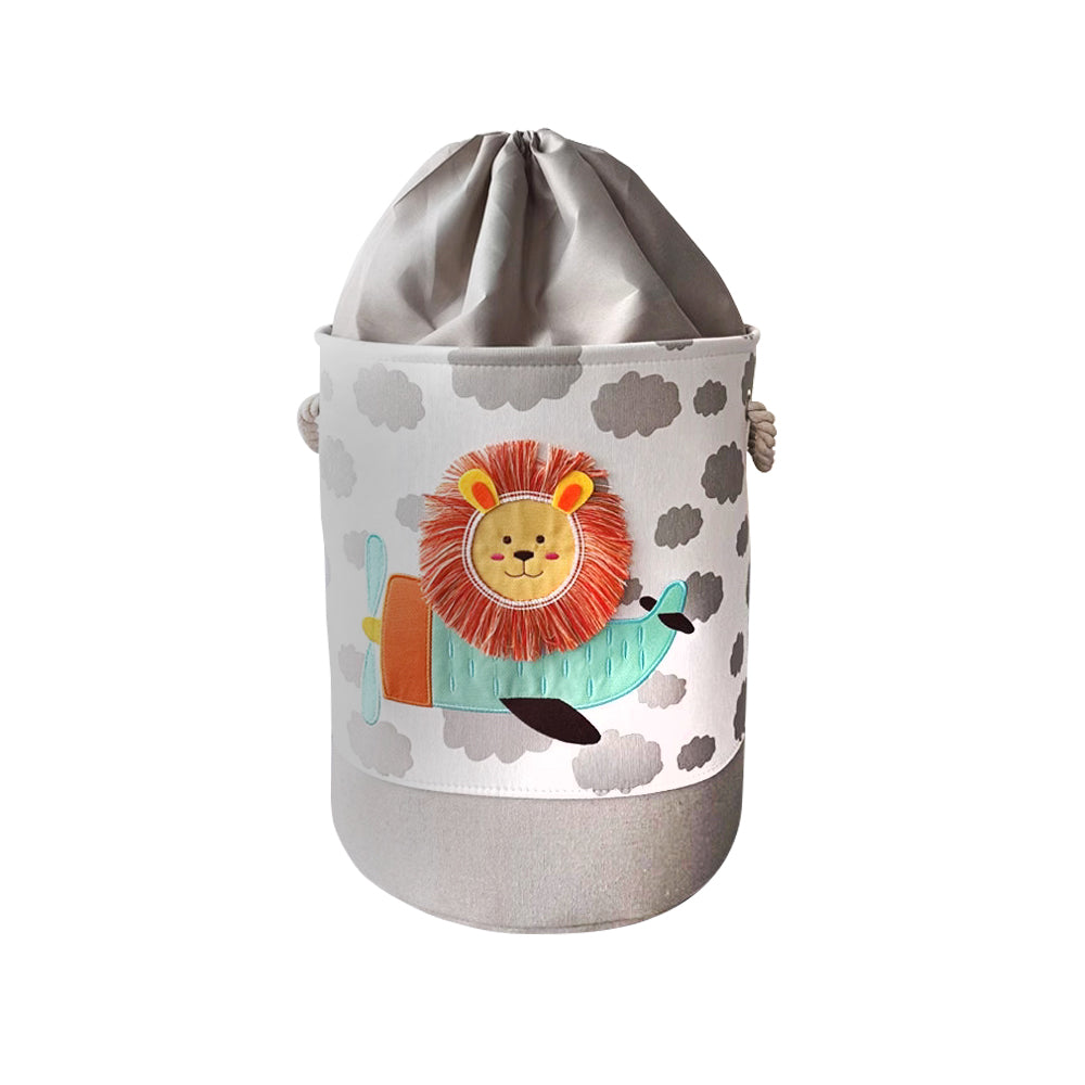 Cartoon & Cute Children's Fabric Organization Storage Bag - Lion (Round)