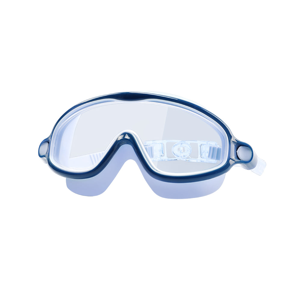 Kids Wide Frame Swimming Goggles With Buckle - Navy Blue