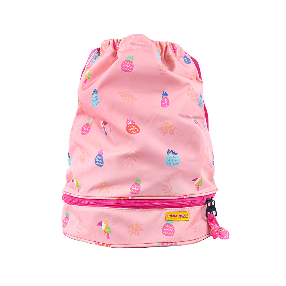 Toddler Lightweight Tropical Paradise Drawstring Bag - Peach Pineapple