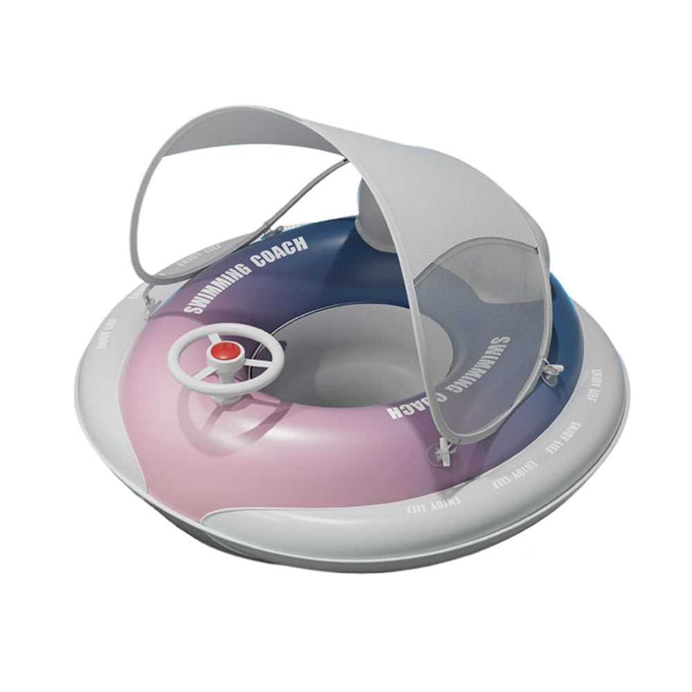 Baby Inflatable Swim Float with Sunshade - Pink