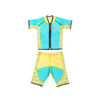 Twinwets Toddler Thermal Swimsuit UPF50+ Green Coral_Cute Bathing Suit with Shorts