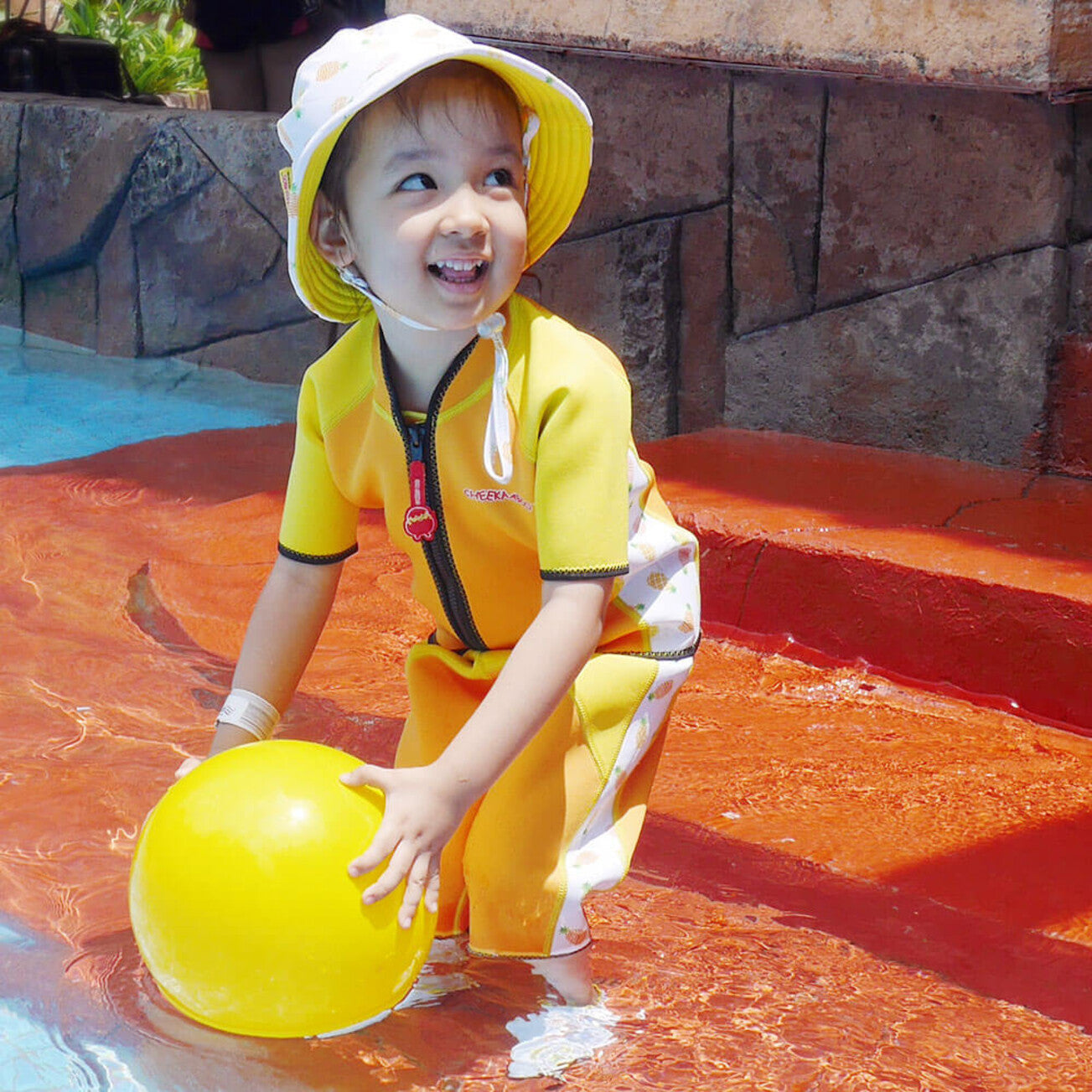 Twinwets Toddler Thermal Swimsuit UPF50+ Orange Pineapple