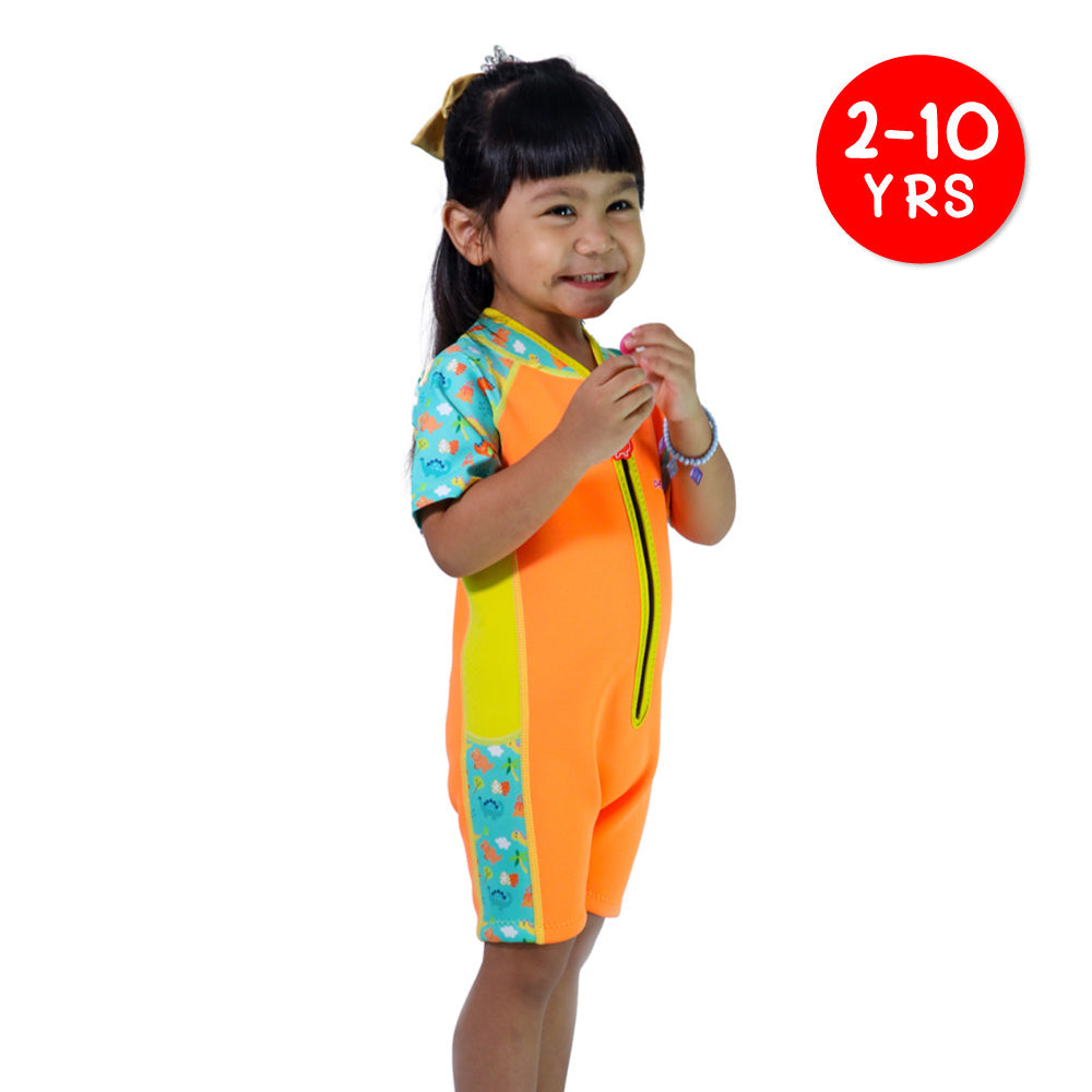 Wobbie Toddler Thermal Swimsuit UPF50+ - Orange Dino